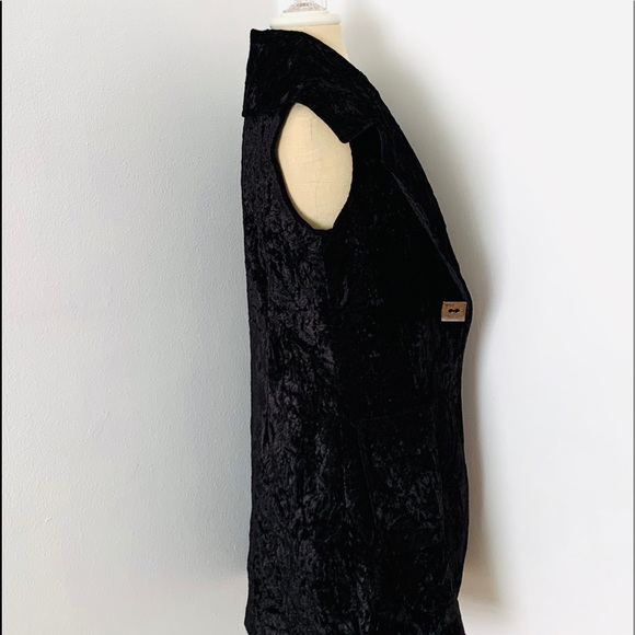 Jerry T Wide Lapel Crushed Velvet Vest Blk Sz S EC - Picture 6 of 13